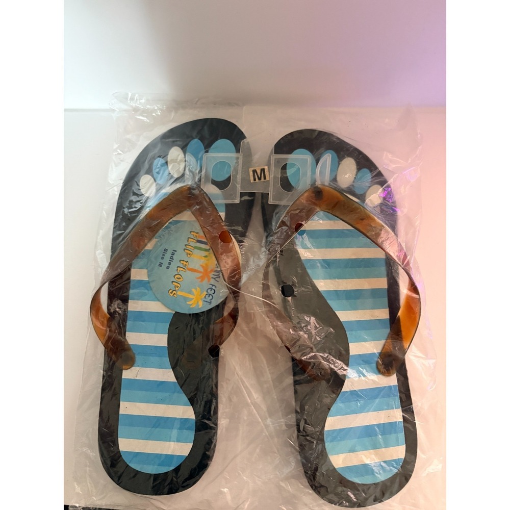 Funny Feet Flip Flops Ladies Sz M - NEW